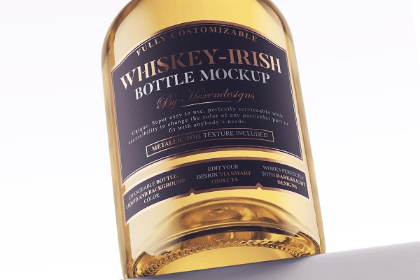 Download Whiskey-Irish Bottle Mockup