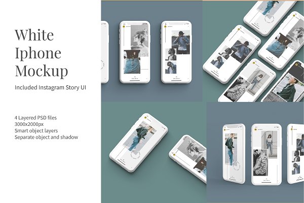 Download White Iphone Mockup + InstaStory UI
