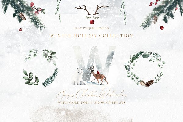 Download Winter Holiday Watercolor Set