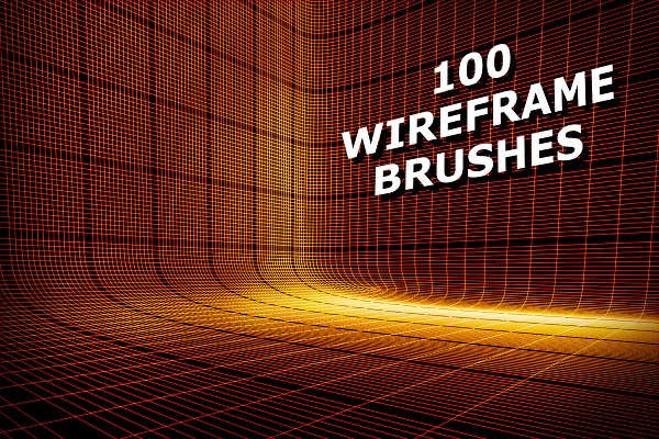 Download 100 3D Wireframe Brushes & PNGs