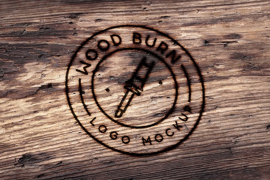 Download Wood Burn Logo Mockup
