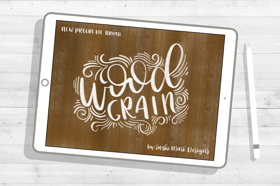 Download Wood Grain Lettering Procreate Brush