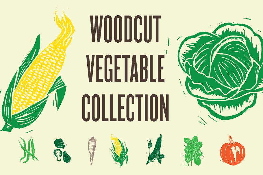 Download Woodcut Farm Vegetables