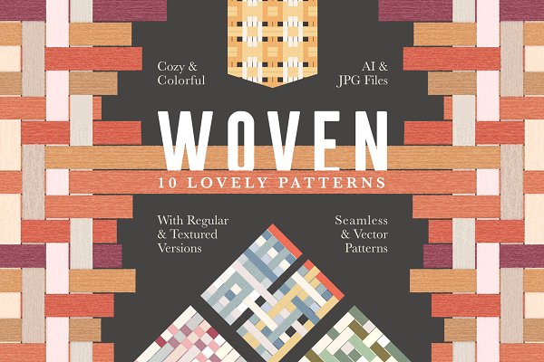 Download Woven Seamless Vector Pattern Set