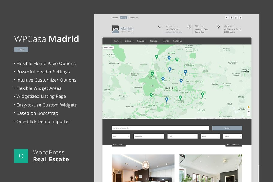 Download Real Estate WordPress WPCasa Madrid