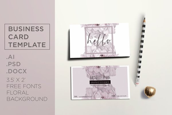Download Floral business card template