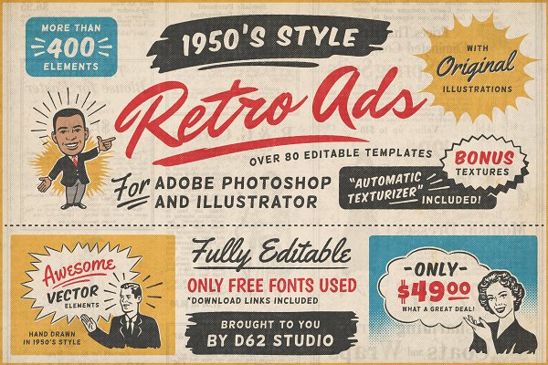 Download 1950s Retro Style Ad Templates
