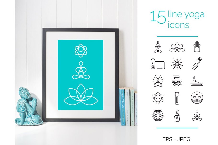 Download 15 line yoga icons.