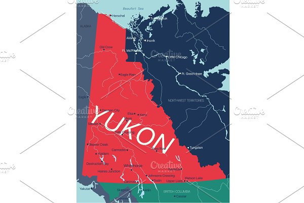 Download Yukon Territory vector editable map