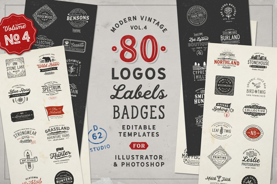 Download 80 Modern Vintage Logos vol. 4
