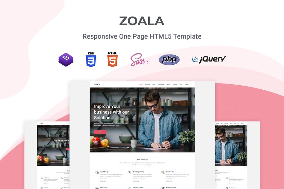 Download Zoala - One Page Template