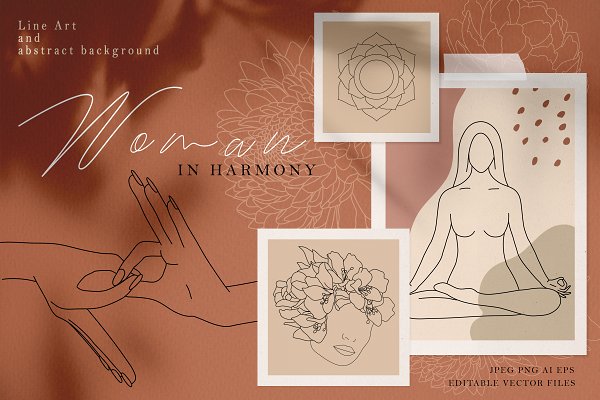 Download Woman in Yoga Line art & Abstract