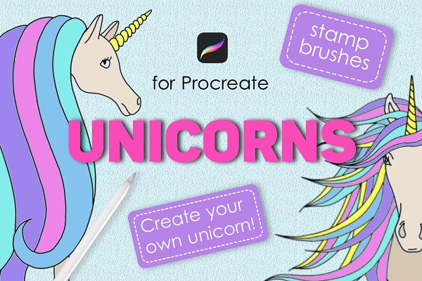 Download Unicorn stamp brushes for procreate
