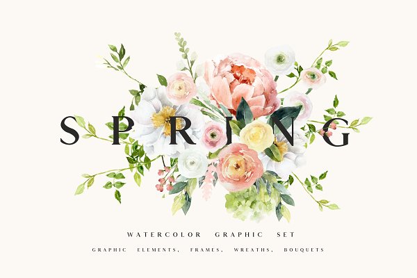 Download SPRING collection - watercolor set