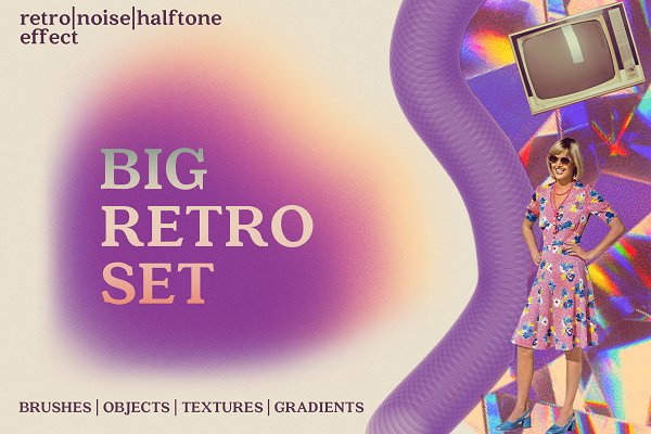 Download RETRO SET Effects Brushes Gradients