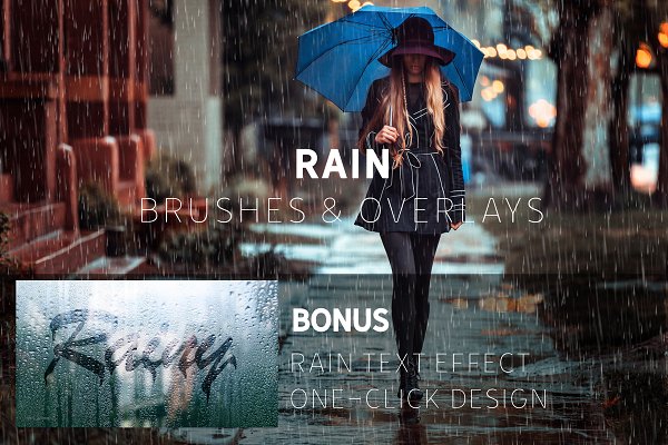Download Rain Effect TEXT & Overlays & Brush