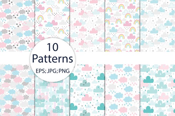 Download lovely clouds patterns collection!