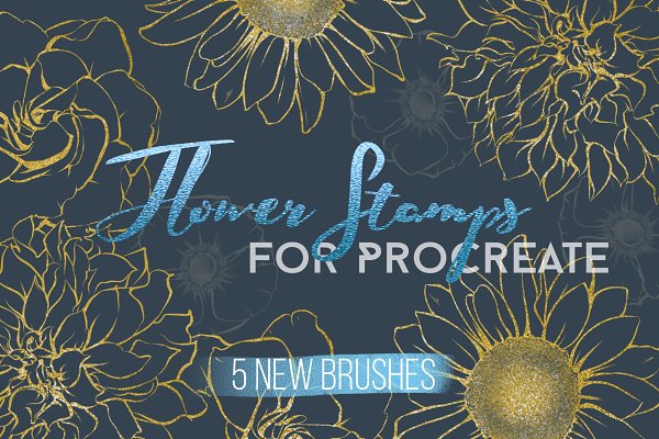 Download 5 Flower Stamps - Procreate Brushes