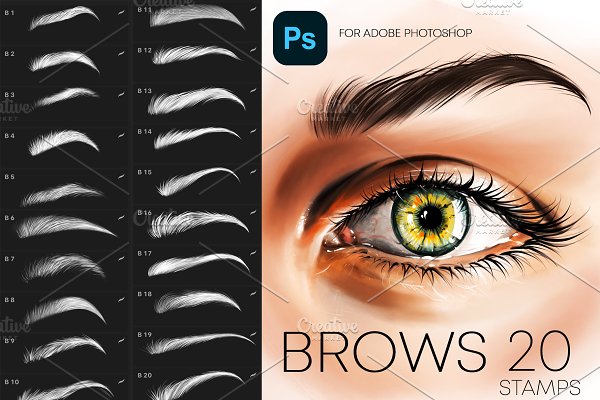 Download Photoshop Brows Stamp Brushes Makeup