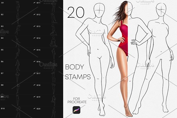 Download Fashion Body Pose Stamps Procreate