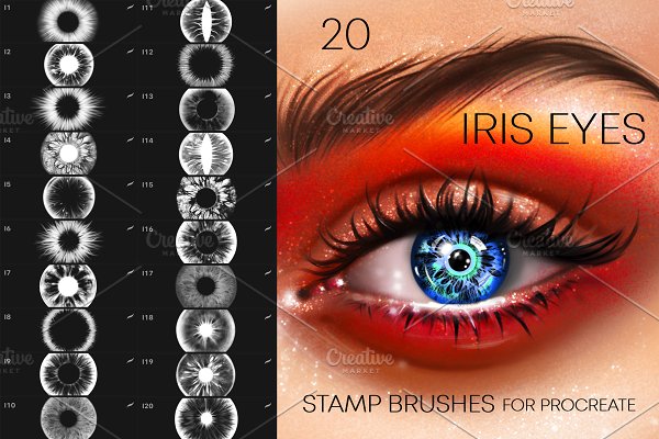 Download 20 Iris Eyes Brushes Procreate