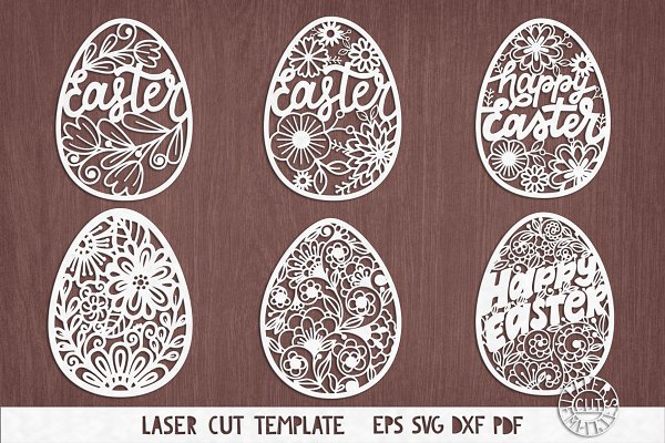 Download SVG Set of easter eggs for laser cut
