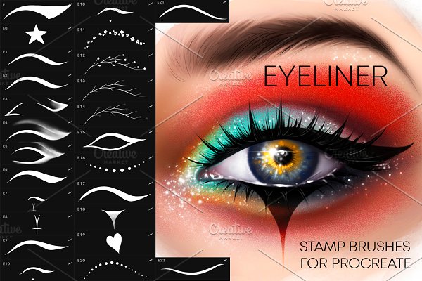 Download Procreate Eyeliner brushes Makeup