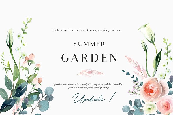 Download Summer garden - floral graphic set