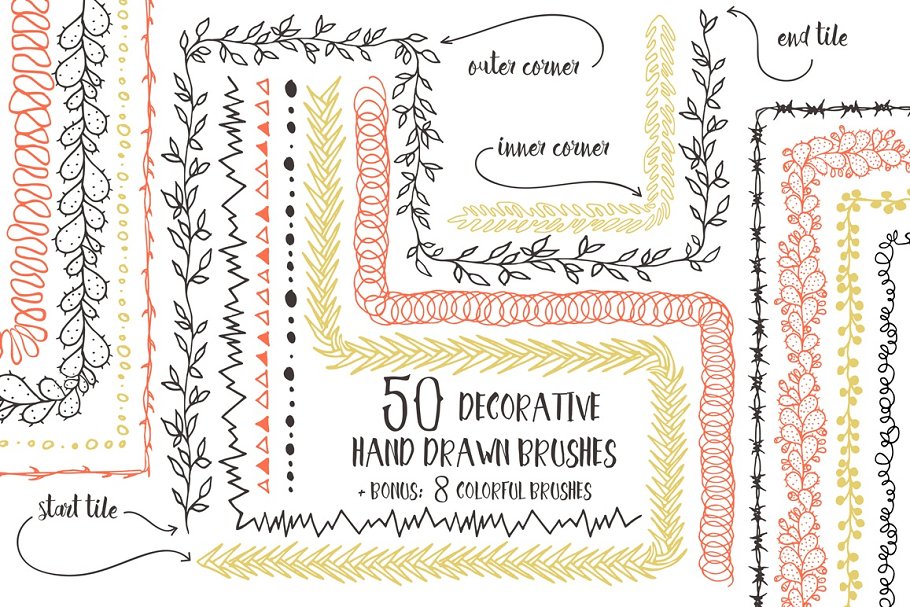Download 50 Vector Pattern Brushes