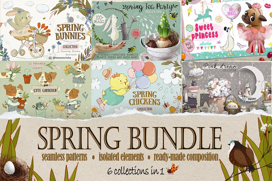 Download Spring Bundle / 6 graphic sets in 1