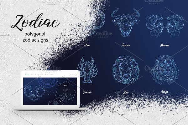 Download Polygonal Zodiac Signs