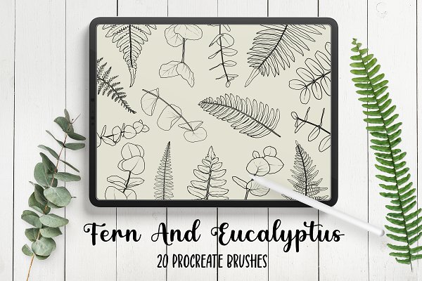 Download Fern And Eucalyptus Procreate Stamps