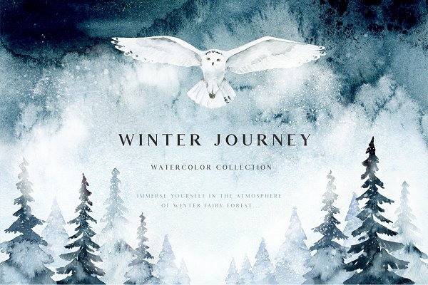Download Winter journey - watercolor set