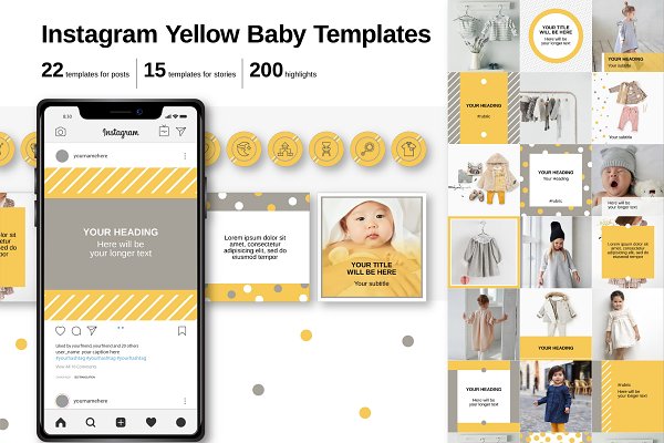 Download Instagram Yellow Baby Templates