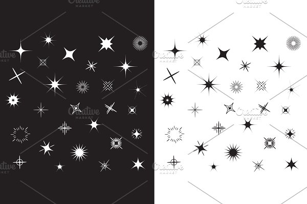 Download Stars Sparkles symbol set