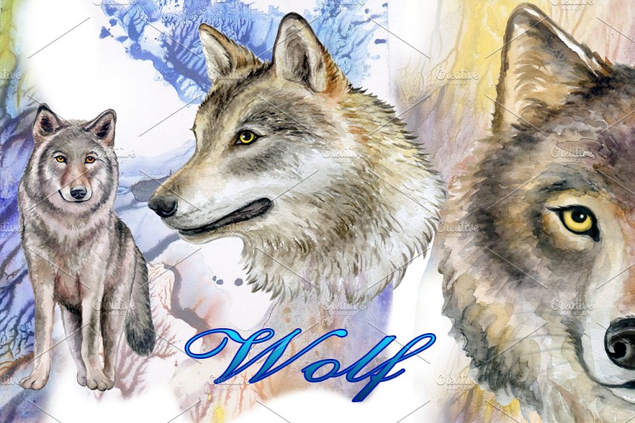 Download Watercolor Wolf