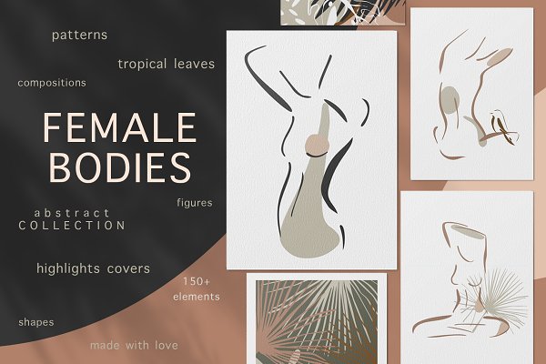 Download Female bodies. Line art