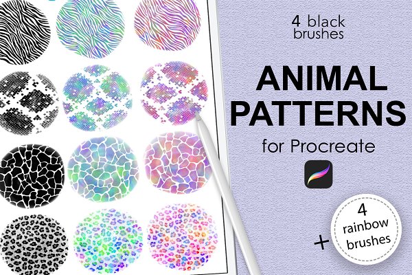 Download Animal pattern brushes + rainbow