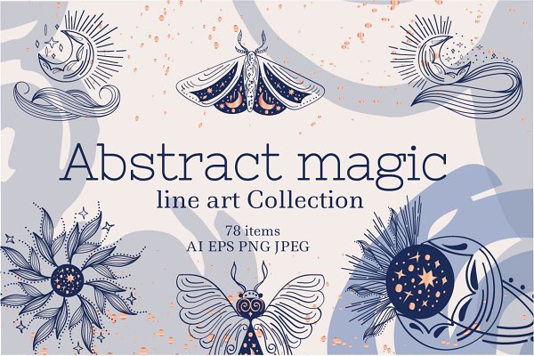 Download Abstract magic line art Collection
