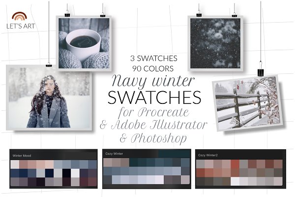 Download Navy winter digital color swatches