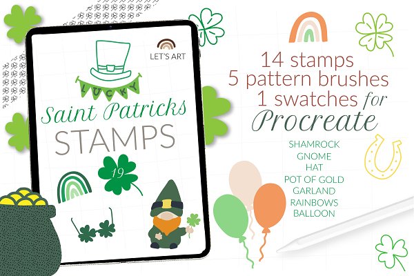 Download St Patricks Day stamps for Procreate