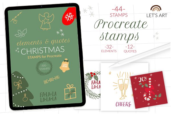 Download Christmas procreate stamps