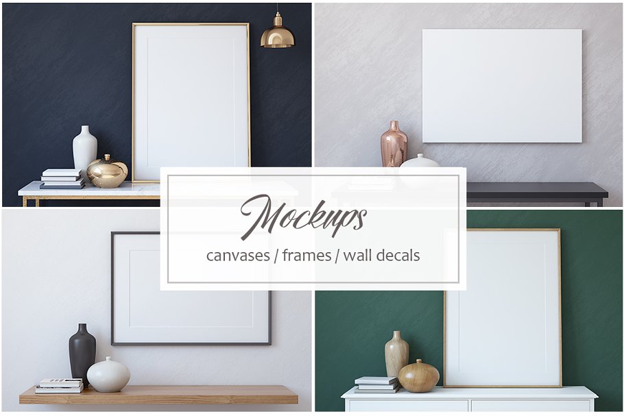 Download Frame&Canvas&Wall Decal Mock-ups